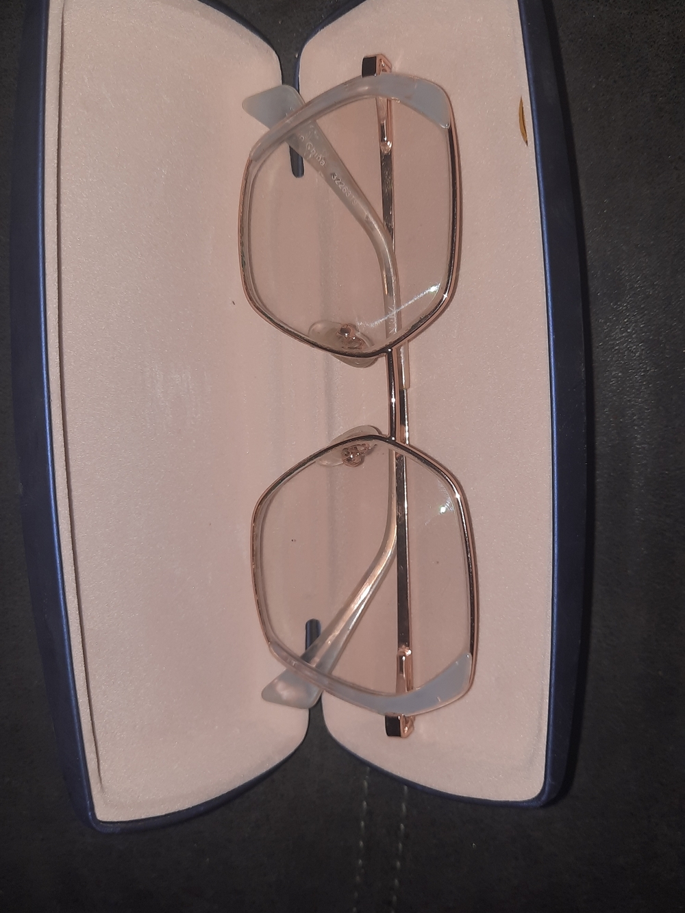 Rose Gold Geometric Metal Frame Glasses